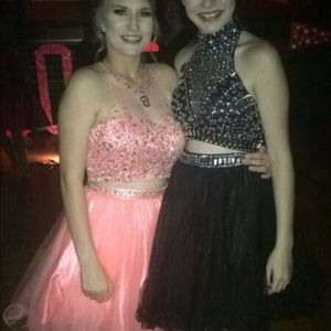 coral homecoming dress